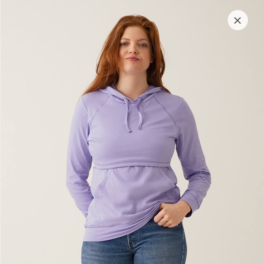 Boob Design Purple 3/4 Sleeve Relaxed Hoodie